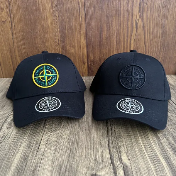 Stone Island 5815 Embroidered Compass Logo Baseball Cap Black - 6