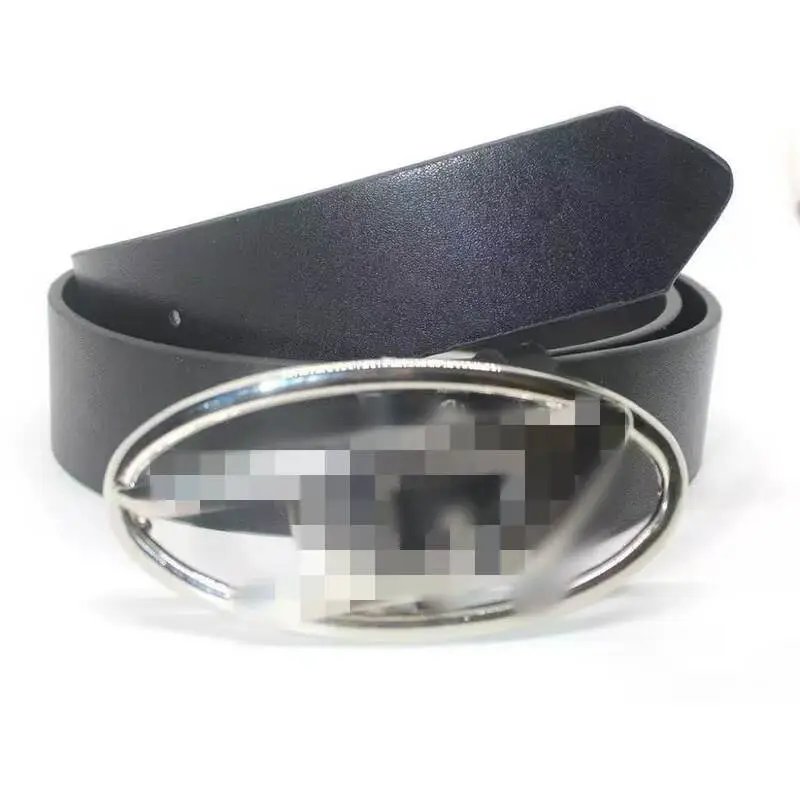 Large D Glossy Buckle Black Belt