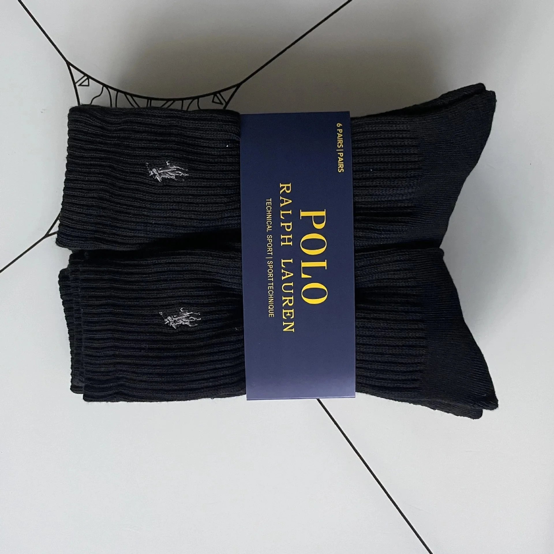 Polo Ralph Lauren Classic Crew Socks Pack - White, Black, Gray, Brown, Beige - 4
