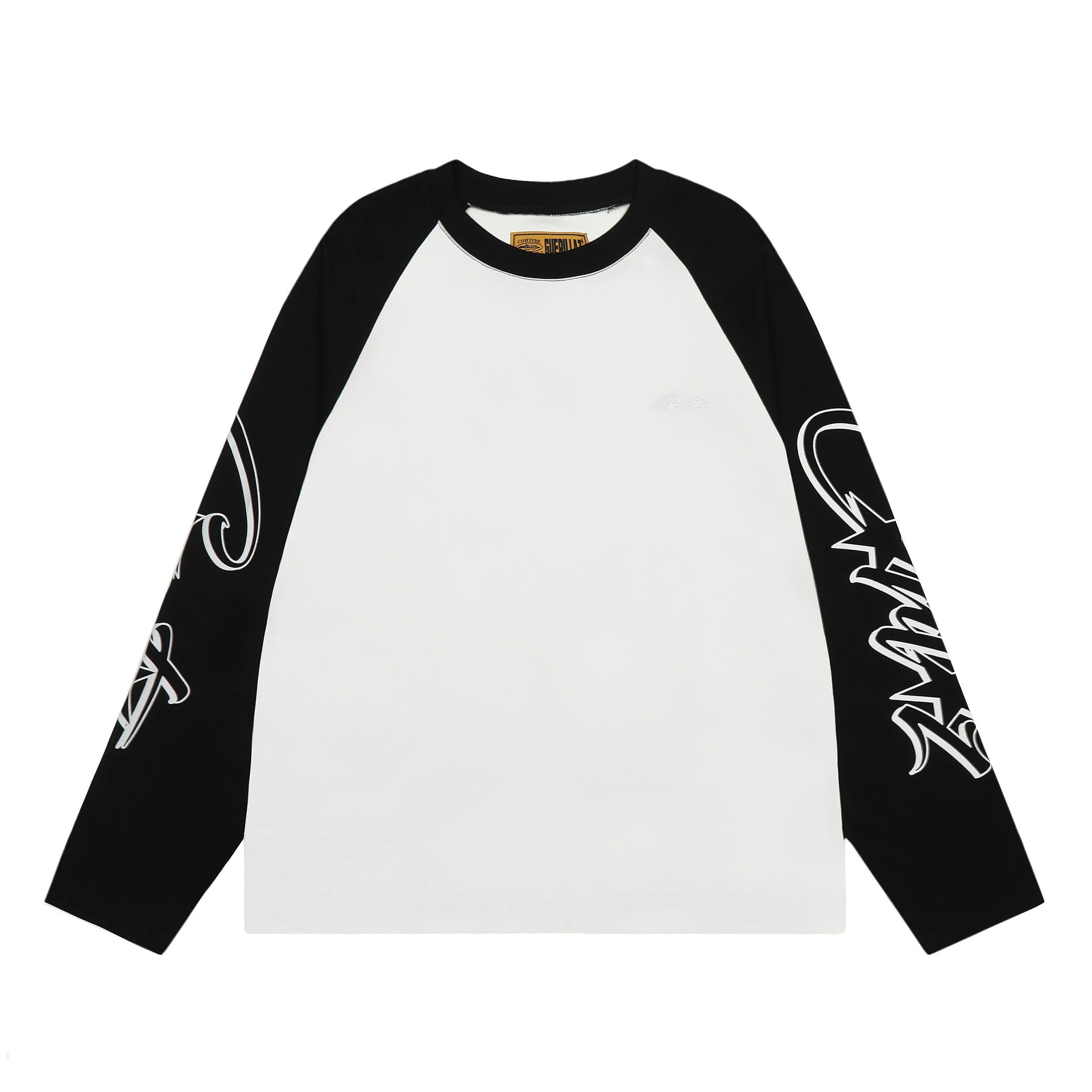 Corteiz Devil's Island American style chest embroidery loose men's long sleeved color blocked shoulder sweatshirt high street casual trend