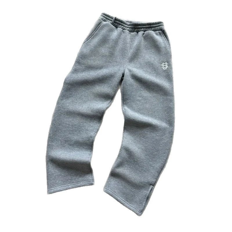 Foreign trade casual embroidery zipper sweatpants casual pants high street hip-hop rap street US size men's and women's sweatpants wholesale
