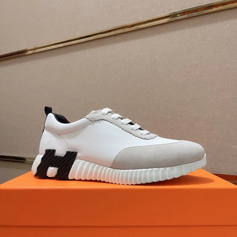 White, full leather, black lining.