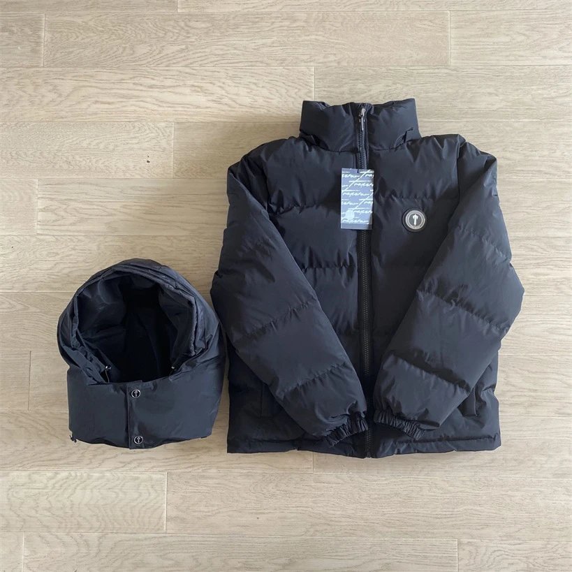 Trapstar Black Glossy Puffer Jacket with Detachable Hood product photo 2