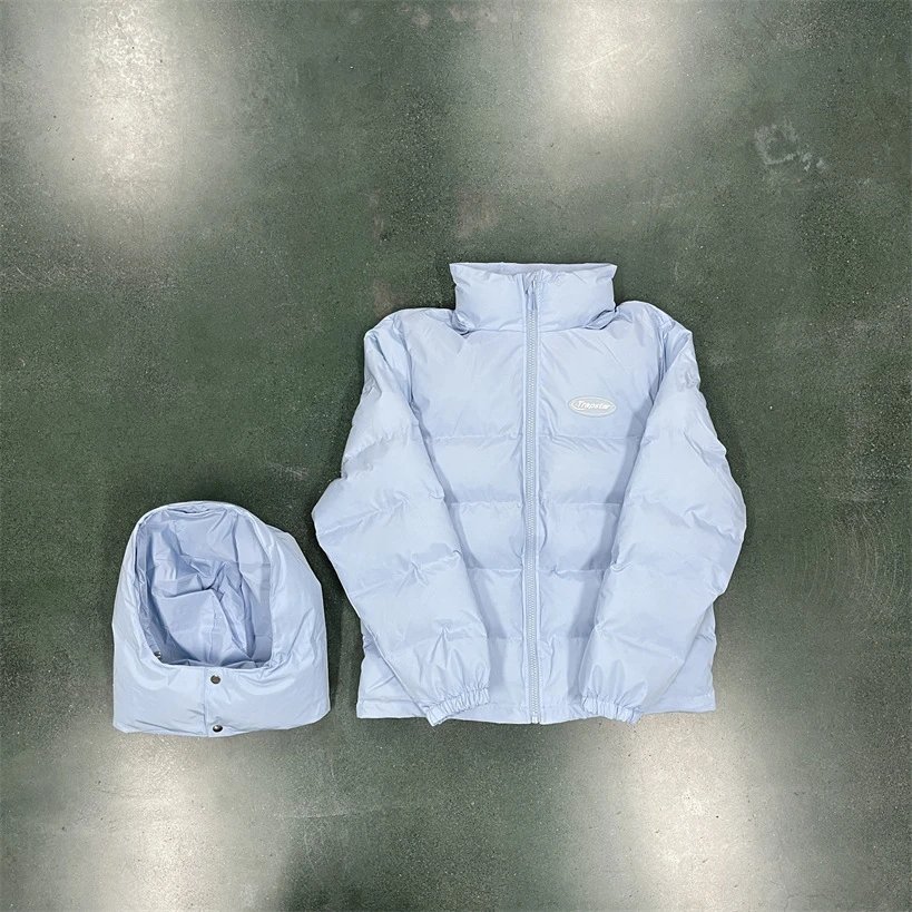 Imposter London Puffer Jacket in Light Blue with Detachable Hood - 1
