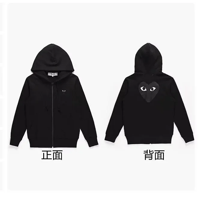 加绒黑色开衫背后大黑心