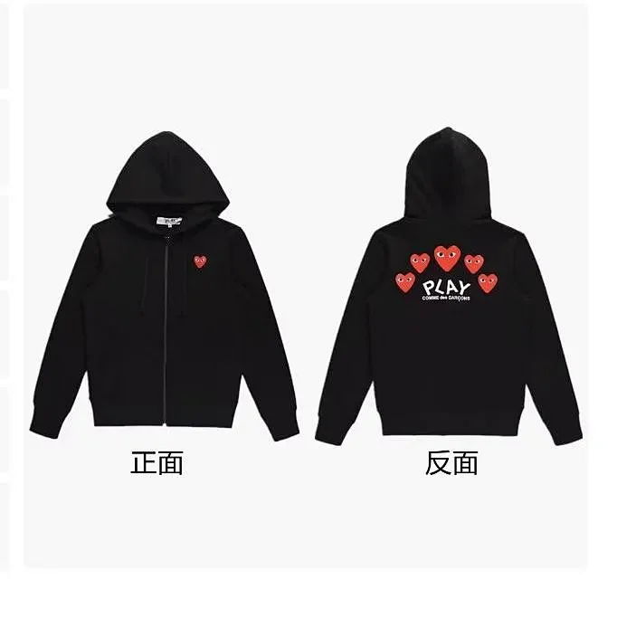 加绒黑色前小红心后背多心