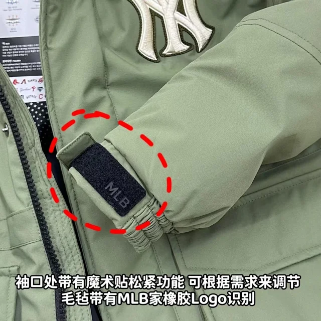 New York Yankees Down Jackets Fur-Trim Hooded Utility Jacket product detail image 13