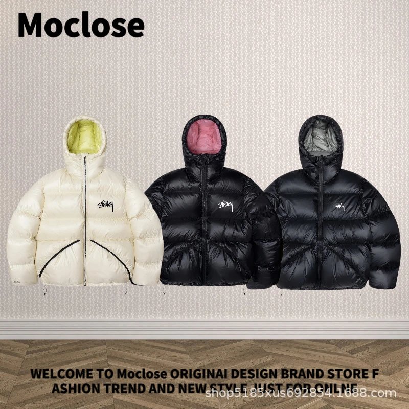 Stüssy x Moclose Puffer Jacket Off-White with Lime Green Lining Down-Jacket - 20