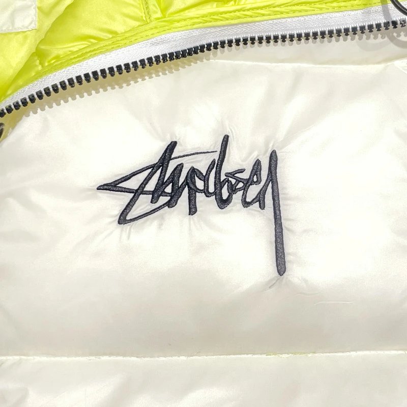 Stüssy x Moclose Puffer Jacket Off-White with Lime Green Lining Down-Jacket - 27
