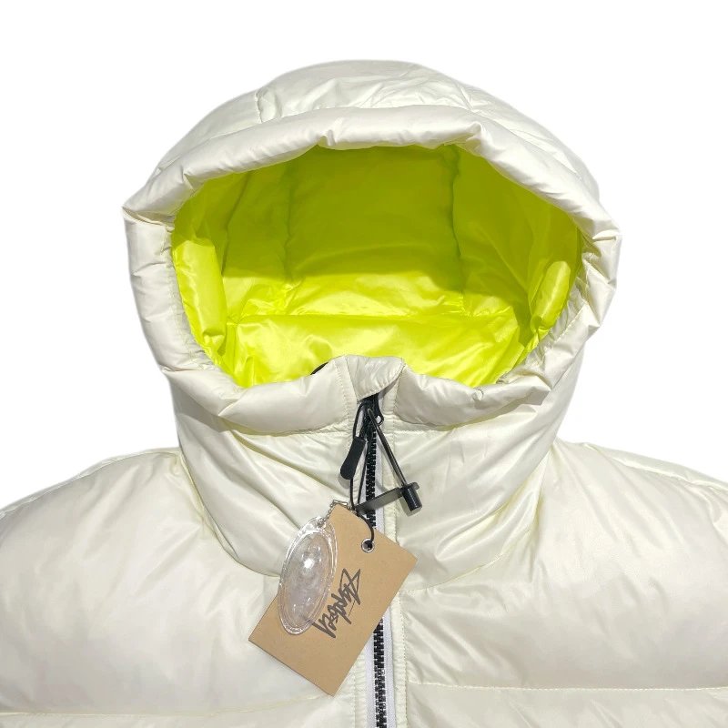 Stüssy x Moclose Puffer Jacket Off-White with Lime Green Lining Down-Jacket - 25