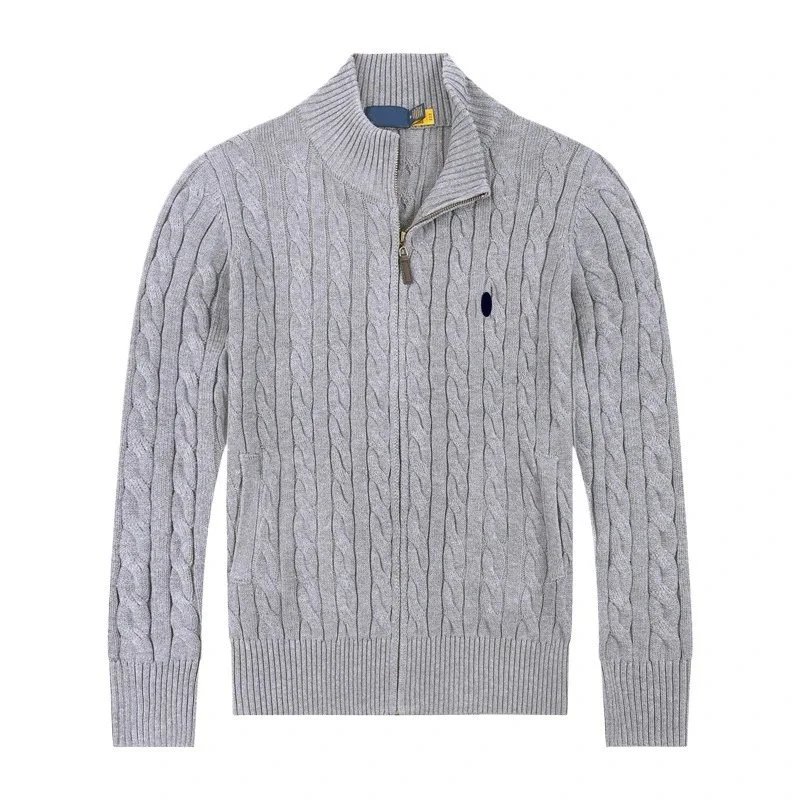 【H-03】REP Autumn/Winter Half-Zip Stand Collar Men's Knit Cardigan Long Sleeve Youth Business Sweater with Pony Logo - luca04