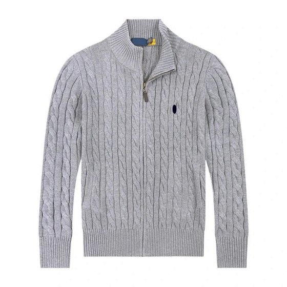 【H-03】REP Autumn/Winter Half-Zip Stand Collar Men's Knit Cardigan Long Sleeve Youth Business Sweater with Pony Logo - luca04
