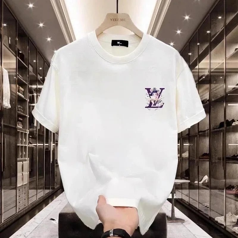美式纯棉短袖新款男女T恤印花夏季韩版圆领百搭修身重磅上衣：findsindex.com - 197906