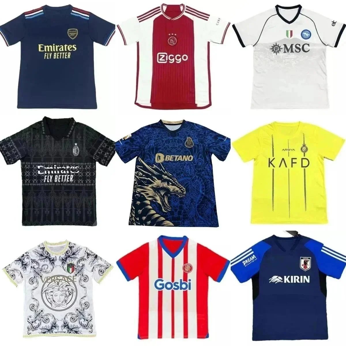 Versace Medusa Baroque Print Soccer Jersey White Black