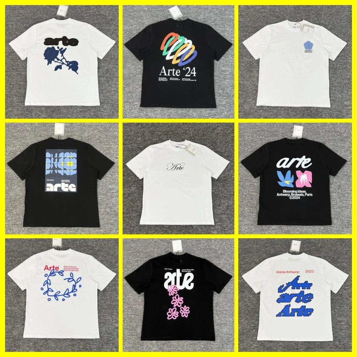 RF.25夏季tshirt新款学生上衣蓝色玫瑰花印花T恤男女休闲宽松短袖:findsindex.com - 198067