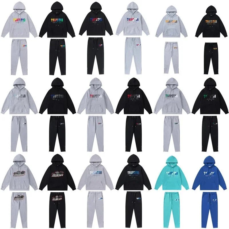 Trapstar Rainbow Logo Hoodie and Jogger Set - Grey - 198307