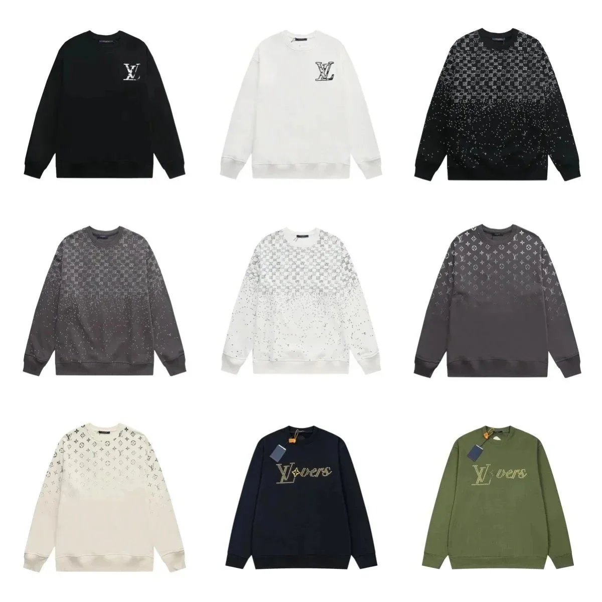Louis Vuitton Monogram Gradient Sweatshirt - Black with Sparkle Pattern