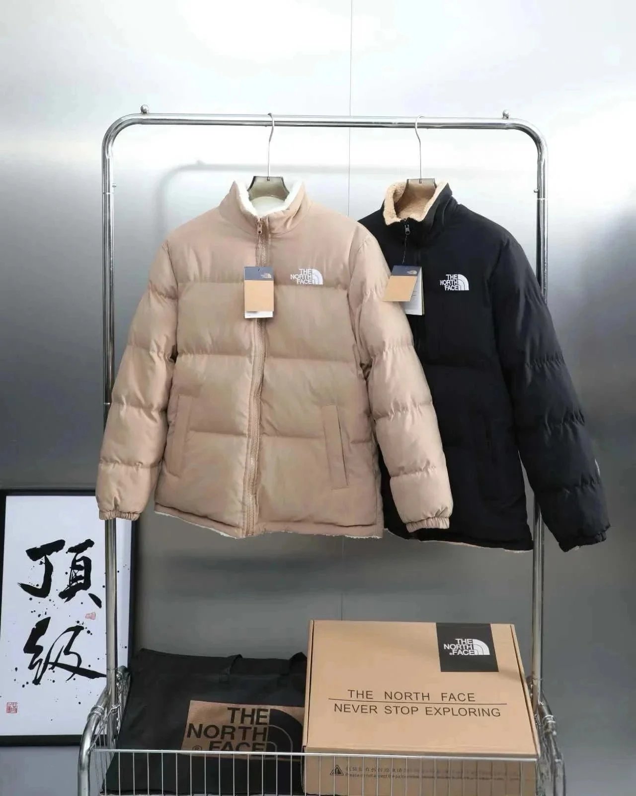 【DX60-11】冬季羊羔绒加厚刺绣双面穿男女情侣棉服保暖外套 - 198747