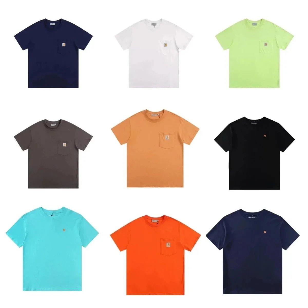 Carhartt WIP Pocket T-Shirt in Navy Blue with Logo Patch
