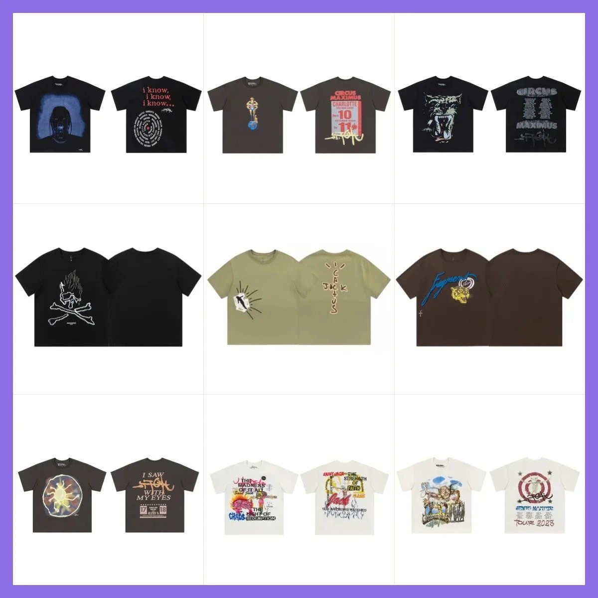 JS.TravisScottCactusJack印花圆领短袖欧美T恤：findsindex.com - 203299