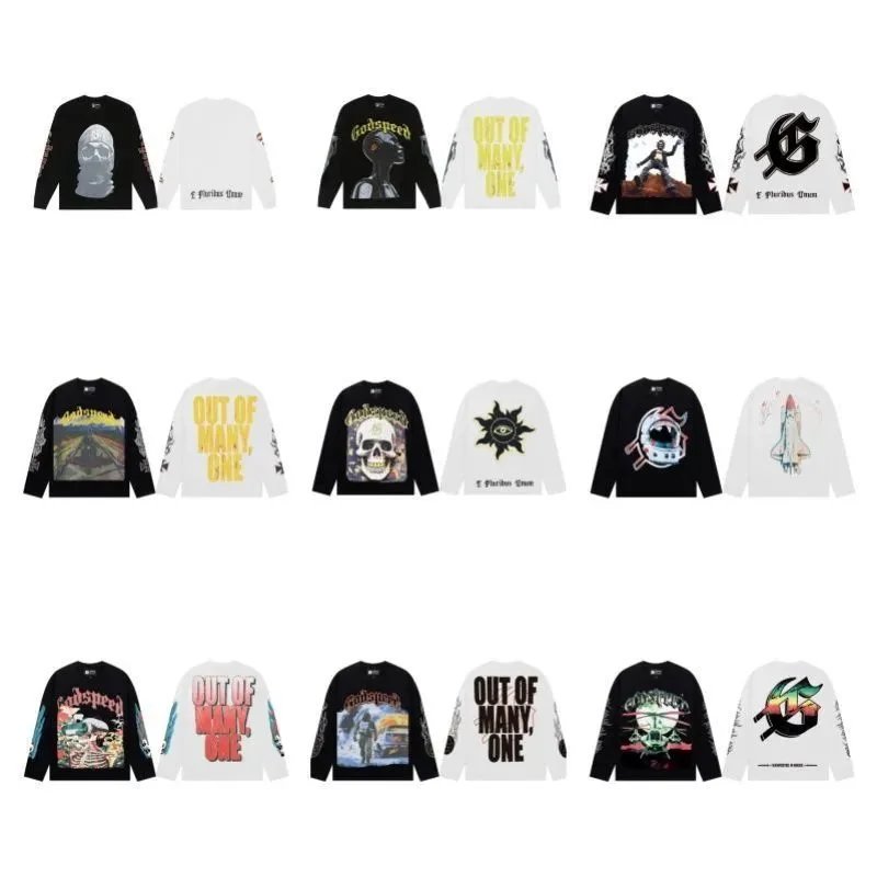 Godspeed Out of Many One Long Sleeve Graphic Tee Black White - 136964