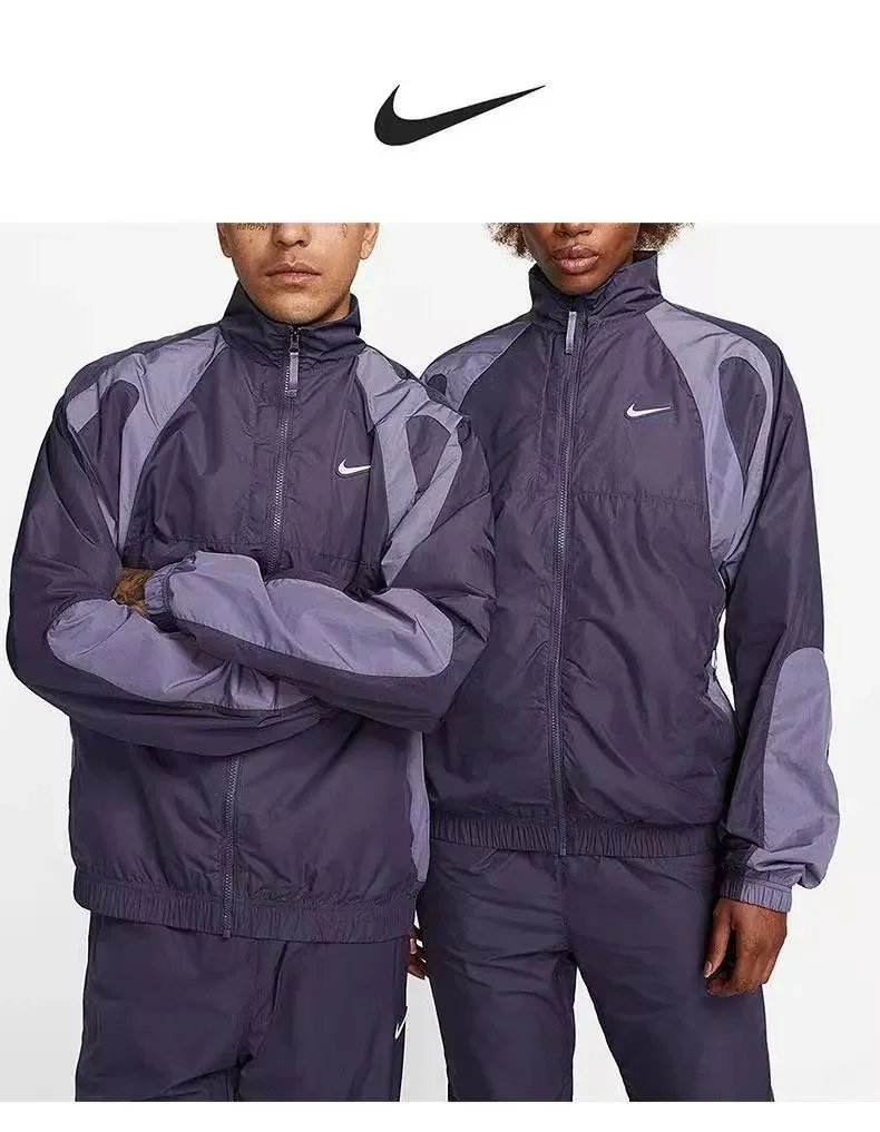 Nike Windrunner Jacket - Purple/Gray Colorblock Full-Zip Track Jacket
