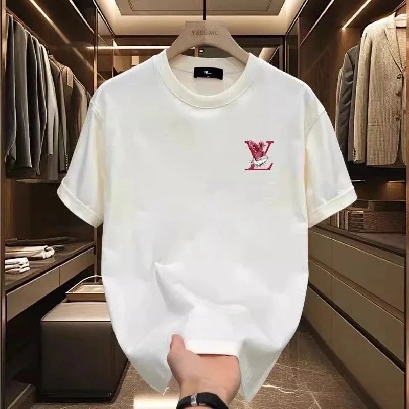 大码男装夏季新款T恤纯棉印花宽松休闲圆领短袖百搭半袖上衣：findsindex.com - 200213