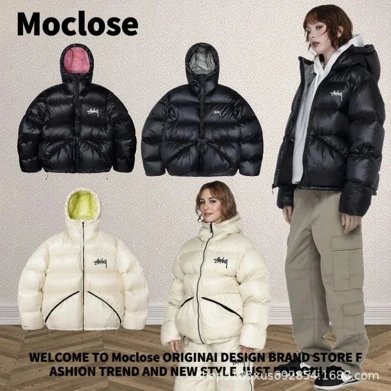 Moclose美式街头秋冬户外宽松保暖纯色男女款羽绒面包服情侣外套:findsindex.com - 198015