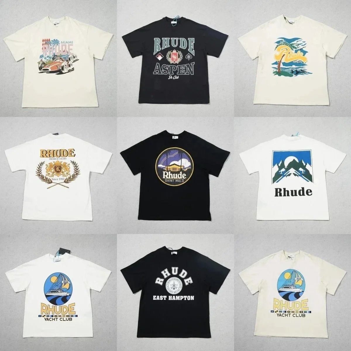 Rhude Aspen Ski Club Black Graphic T-Shirt - 135998