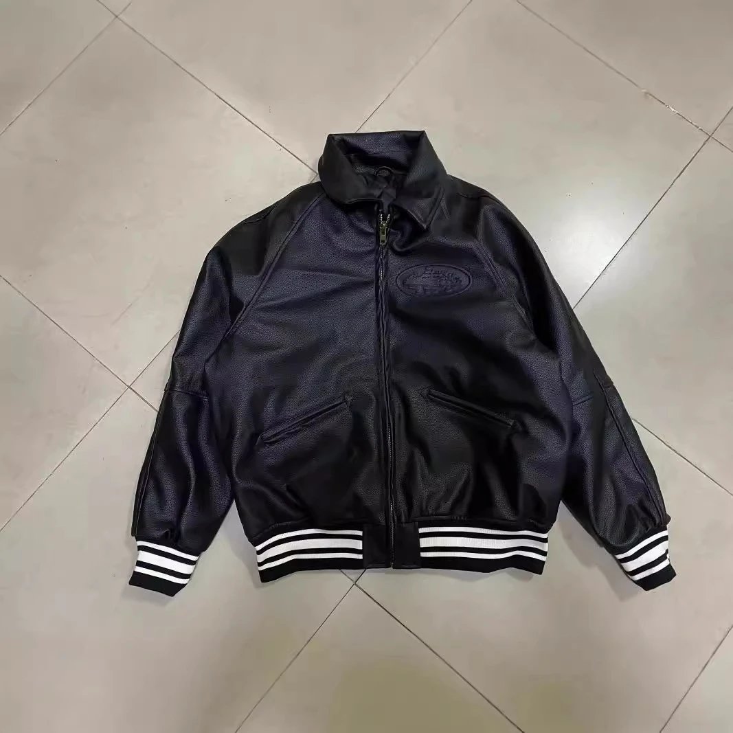 Leather Bomber Black Classic Jacket