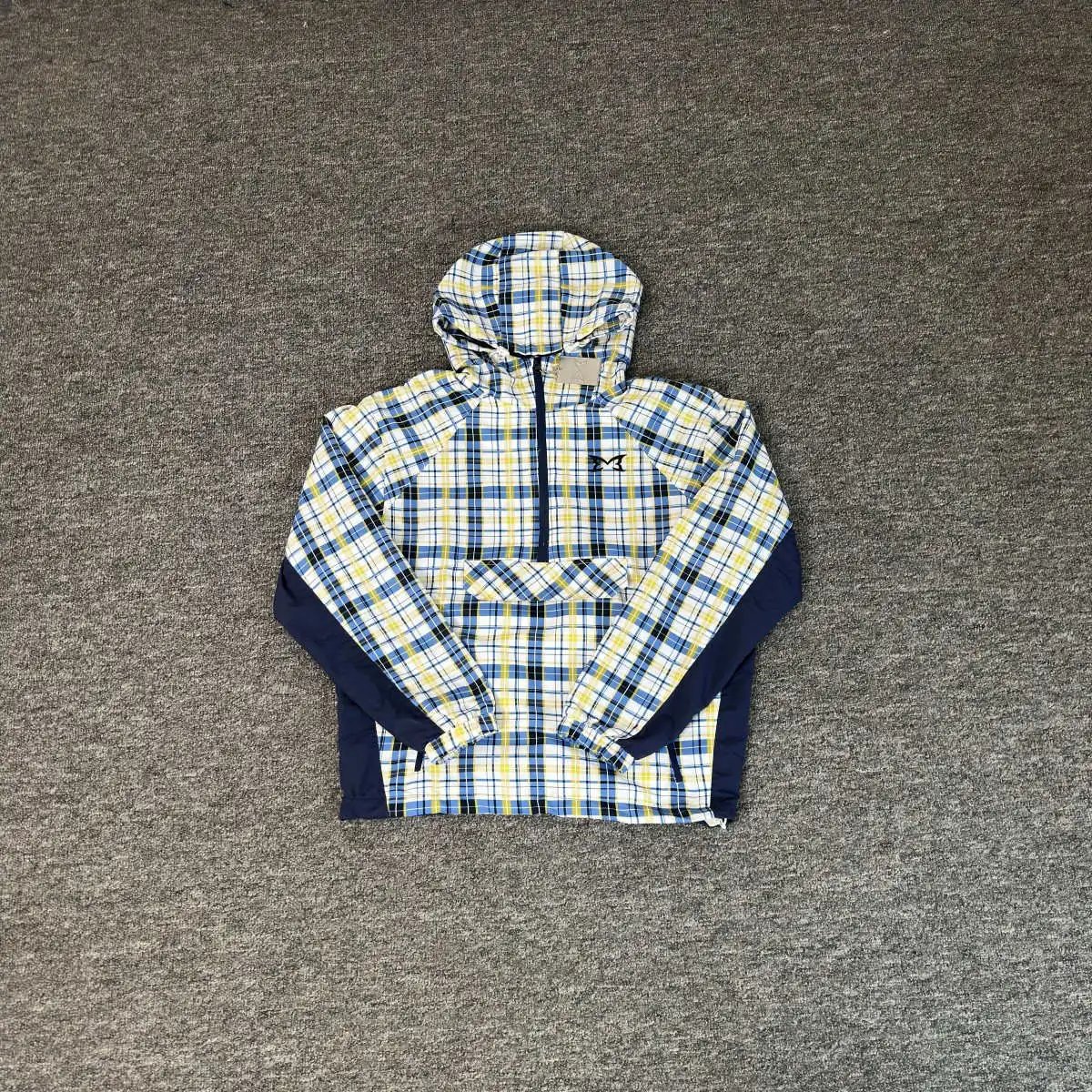 Mizuno Plaid Blue Yellow Sport Jacket