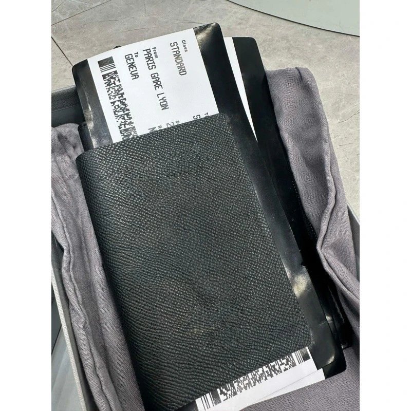 Leather Travel Wallet Black Business Style