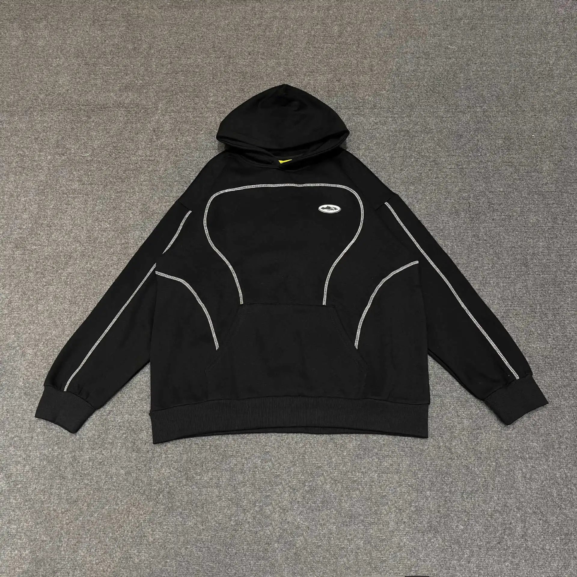 Corteiz Hoodies & Sweatshirts Pullover Hoodie with Contrast Piping and CRTZ Back Print image 3