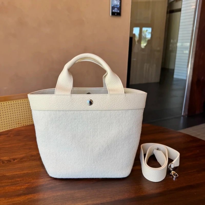 Canvas Tote Bag Cream Minimalist Style