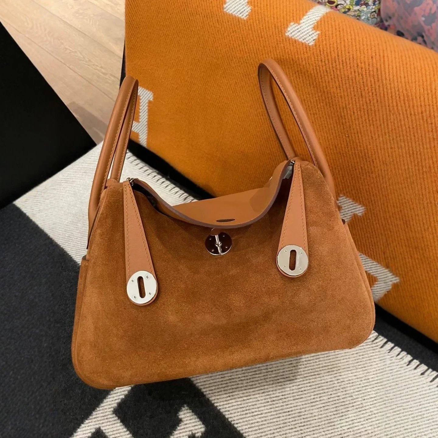 Suede Hobo Bag Tan Fashion Handbag
