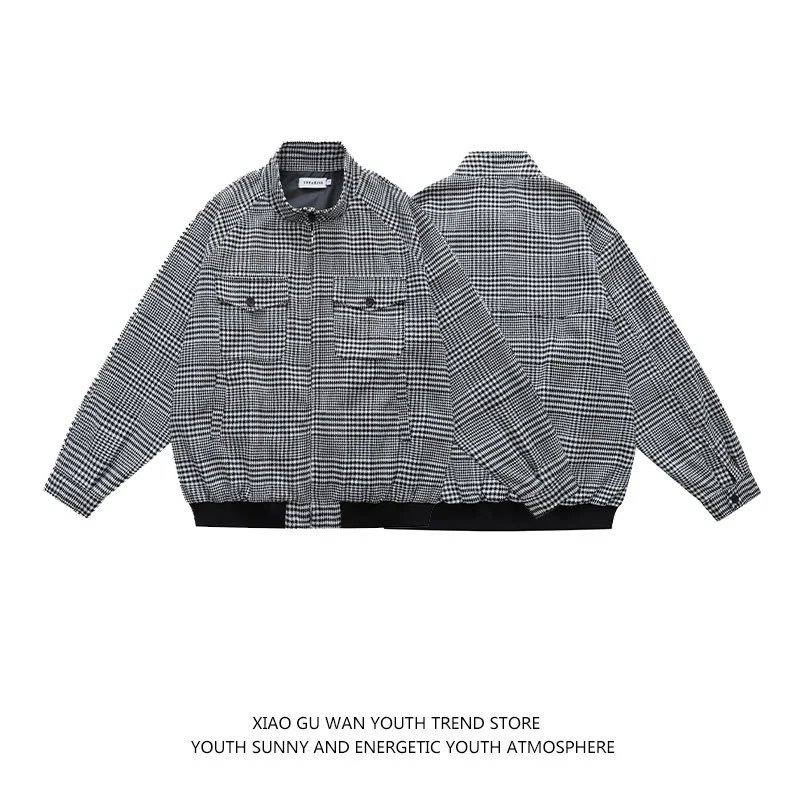 Unbranded Jackets Houndstooth zip-front jacket with flap chest pockets image 3