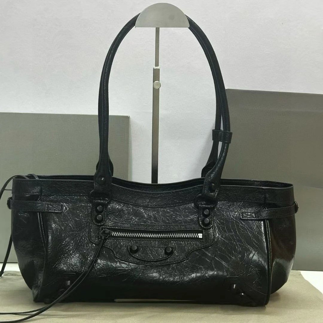 Balenciaga Classic Black Leather Tote Bag