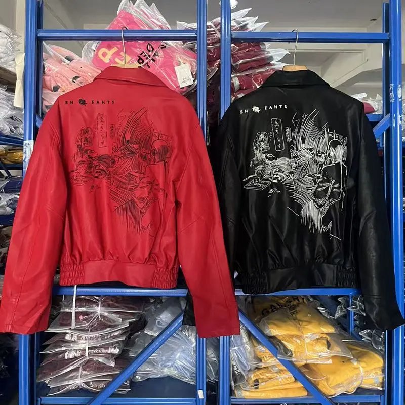 Enfants Riches Deprimes Leather Red Streetwear Jacket