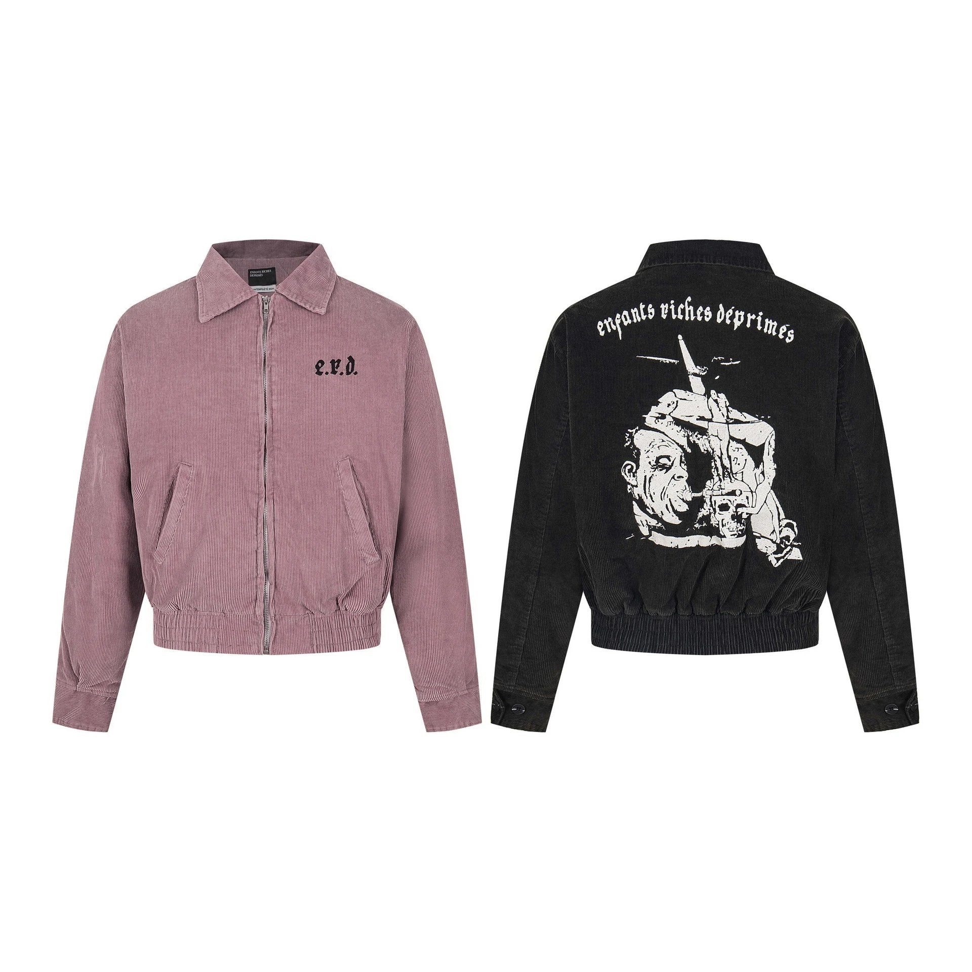 Enfants Riches Deprimes Corduroy Jacket Pink Black Streetwear