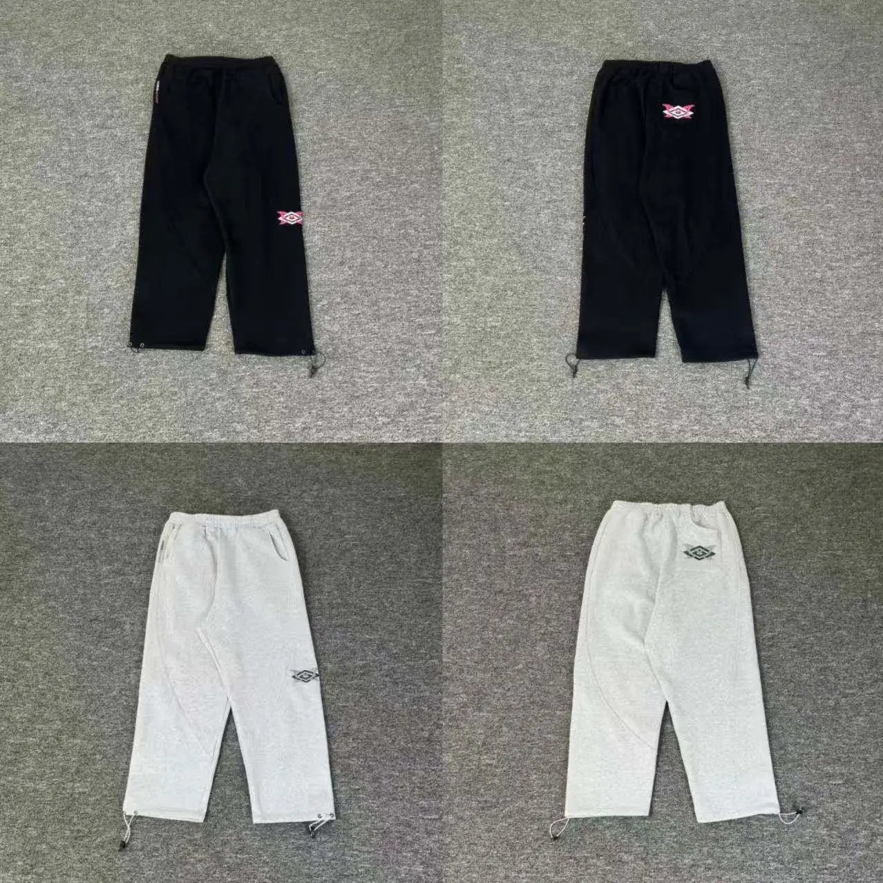 Unisex Sweatpants Black White Casual Trousers