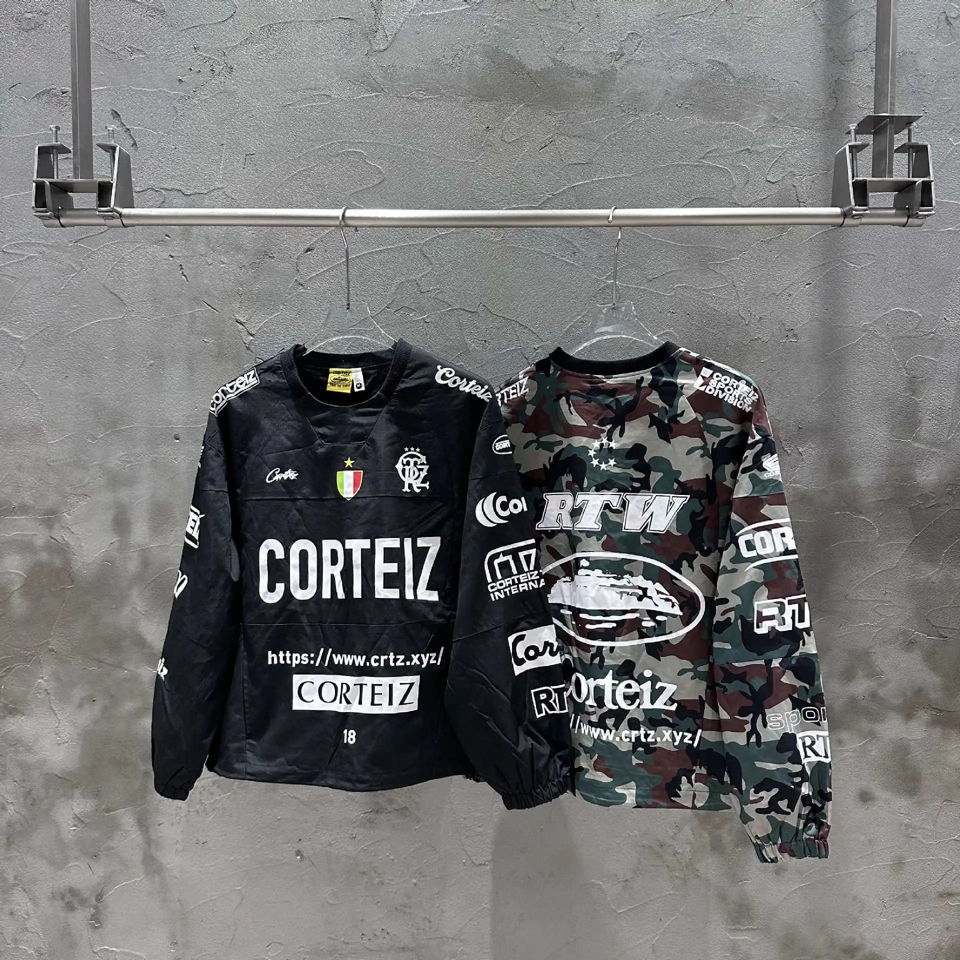 Corteiz Long Sleeve Black Camouflage Streetwear Jacket