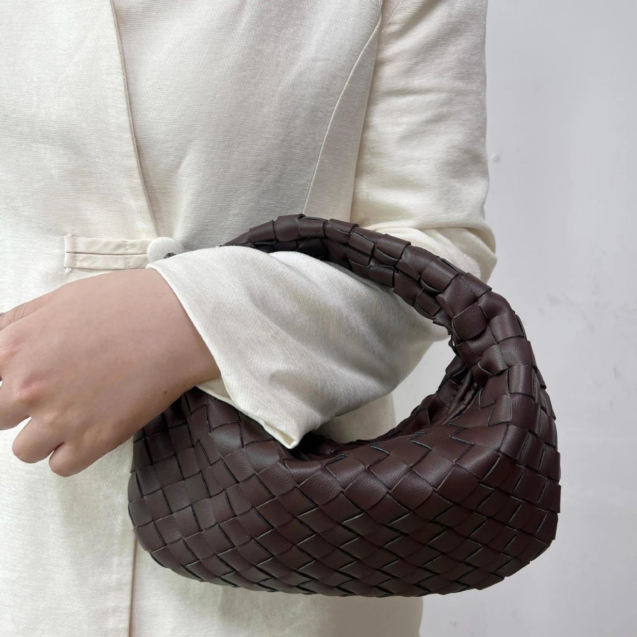 Bottega Veneta Woven Brown Leather Handbag