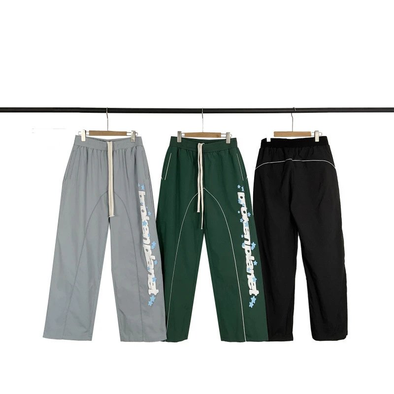 Broken Planet Trousers Drawstring straight-leg graphic image 2