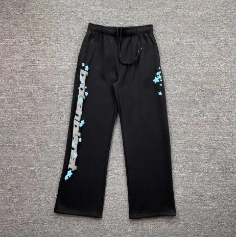 Broken Planet Trousers Fleece straight-leg with raised logo lettering — Black