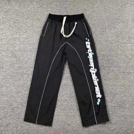 Broken Planet Trousers Drawstring straight-leg graphic — Black