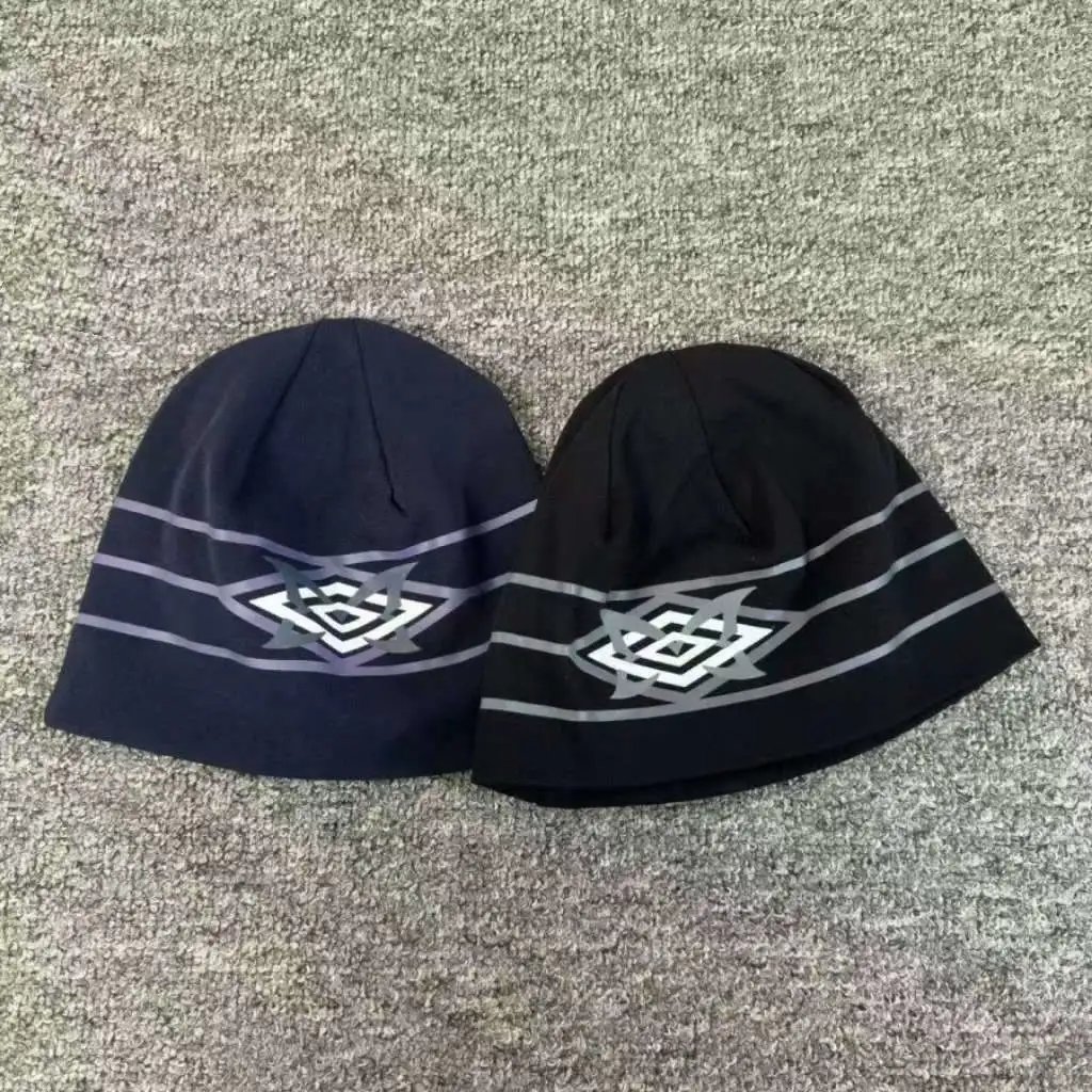 Black Beanie With Logo Design Winter Hat