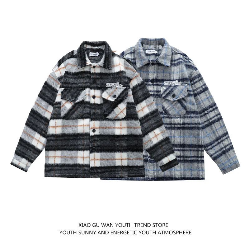 Unbranded Jackets Plaid fleece shirt jacket with chest pockets image 3