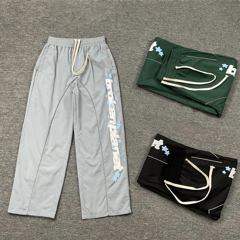 Broken Planet Trousers Drawstring straight-leg graphic image 3