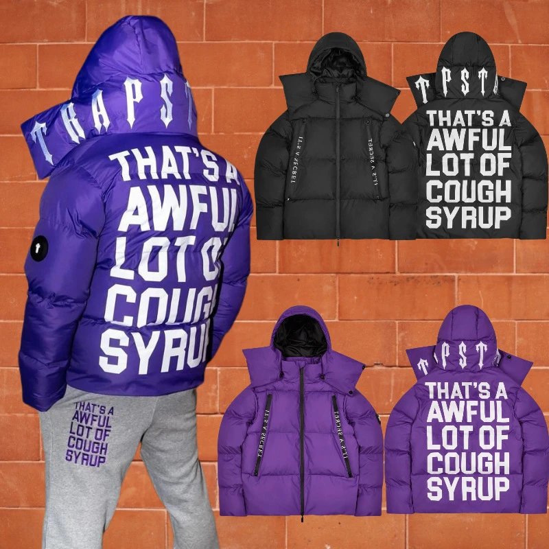 Trapstar That's A Awful Lot Of Cough Syrup Purple Puffer Jacket