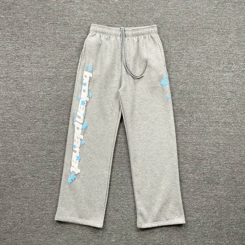 Broken Planet Trousers Fleece straight-leg with raised logo lettering — gray